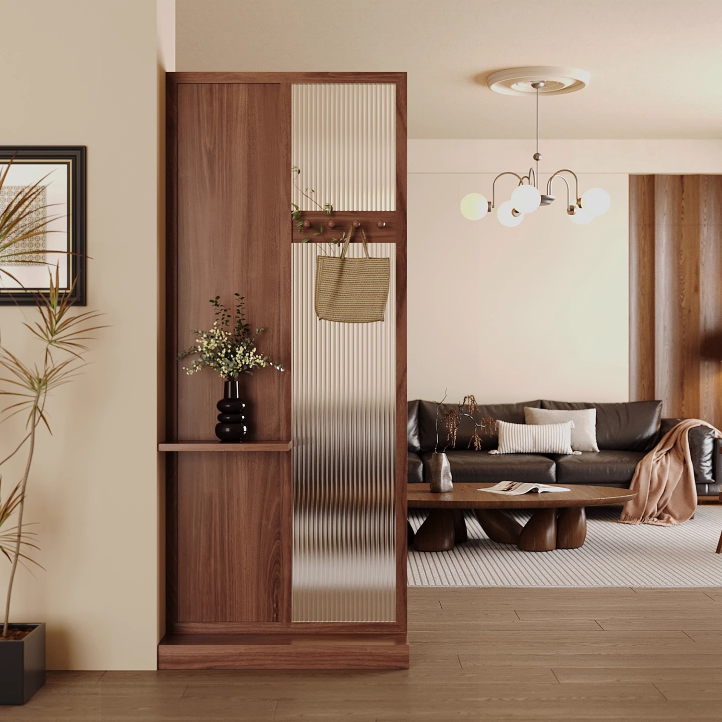 Shoji Screen Divider - Çin Masif Ahşap Giriş Kapısı Kapının