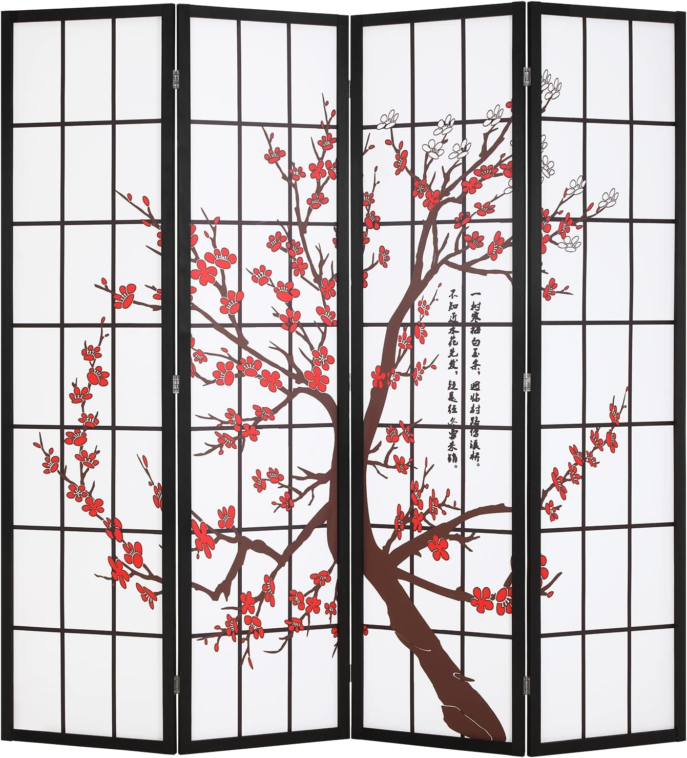 Shoji Screen Divider - 6Ft Katlanabilir Gizlilik Bölücü 4 Panel