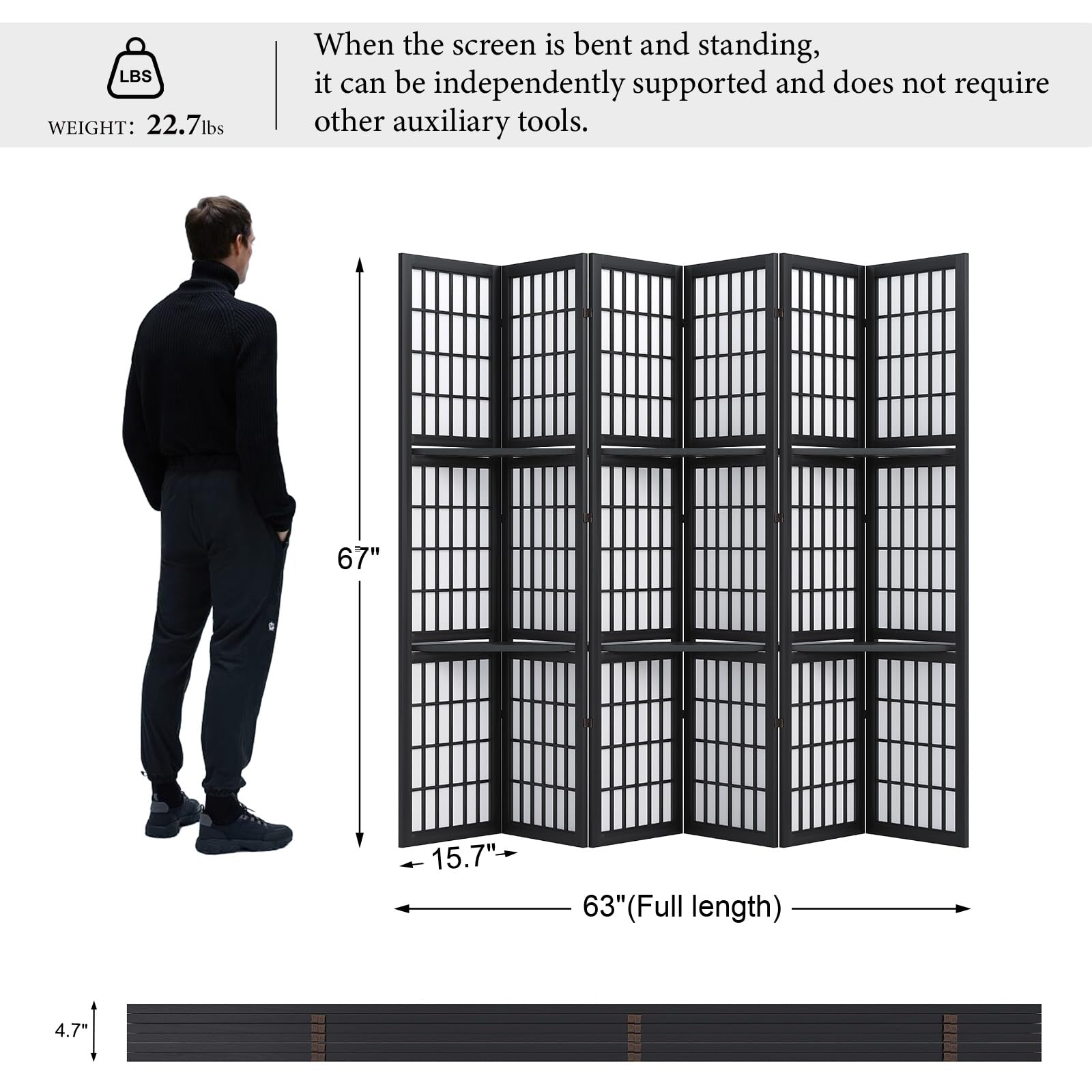 Oda Bölücü, 66.9 İnç Uzunluğun - Shoji Screen Divider incelemesi ve fiyatı