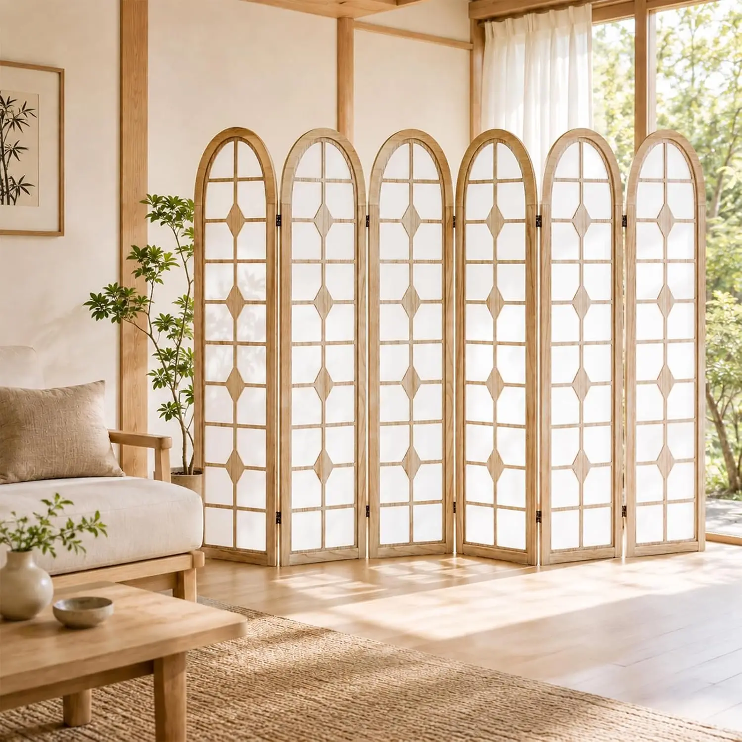 6 Panel Shoji Oda Bölücü, Ahşa - Shoji Screen Divider incelemesi ve fiyatı