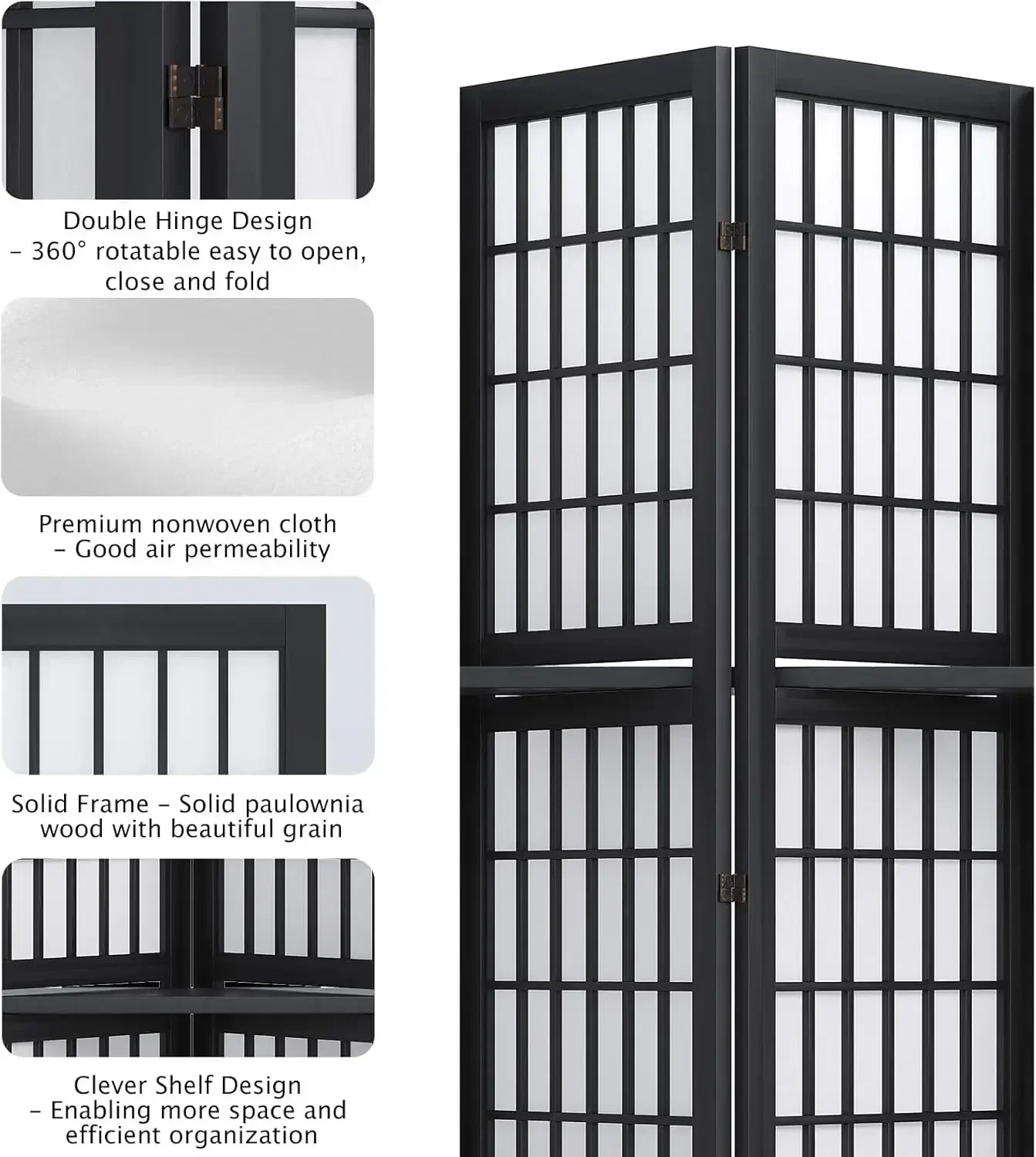 6 Panel 5.6ft Katlanabilir Taş - Shoji Screen Divider incelemesi ve fiyatı